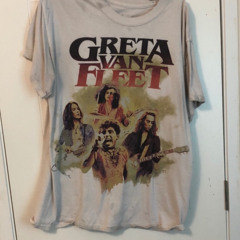 Greta Van Fleet Cream Colored Graphic T-Shirt
